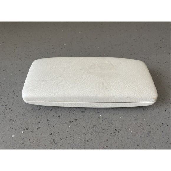 VERSACE WHITE HARD LEATHER CLAMSHELL SUNGLASSES EYEGLASSES CASE 160mmx70mmx55mm - Picture 3 of 11